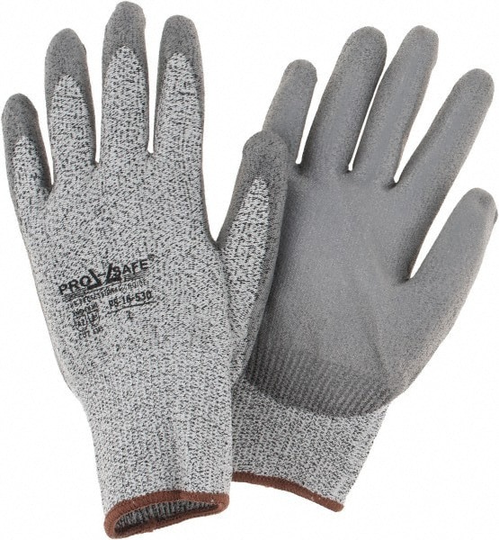 Cut-Resistant Gloves: PRO-SAFE G-Tek PolyKor, Size Large, ANSI Cut A2, Polyurethane, Dyneema