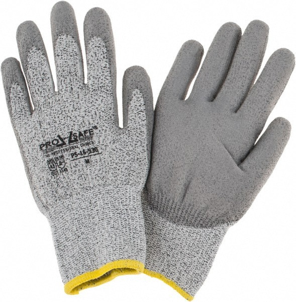 Cut-Resistant Gloves: PRO-SAFE G-Tek PolyKor, Size Medium, ANSI Cut A2, Polyurethane, Dyneema