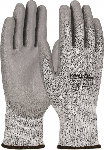 Cut-Resistant Gloves: PRO-SAFE G-Tek PolyKor, Size 2X-Large, ANSI Cut A2, Polyurethane, Dyneema