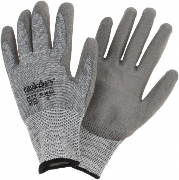Cut-Resistant Gloves: PRO-SAFE G-Tek PolyKor, Size X-Large, ANSI Cut A4, Polyurethane, Dyneema