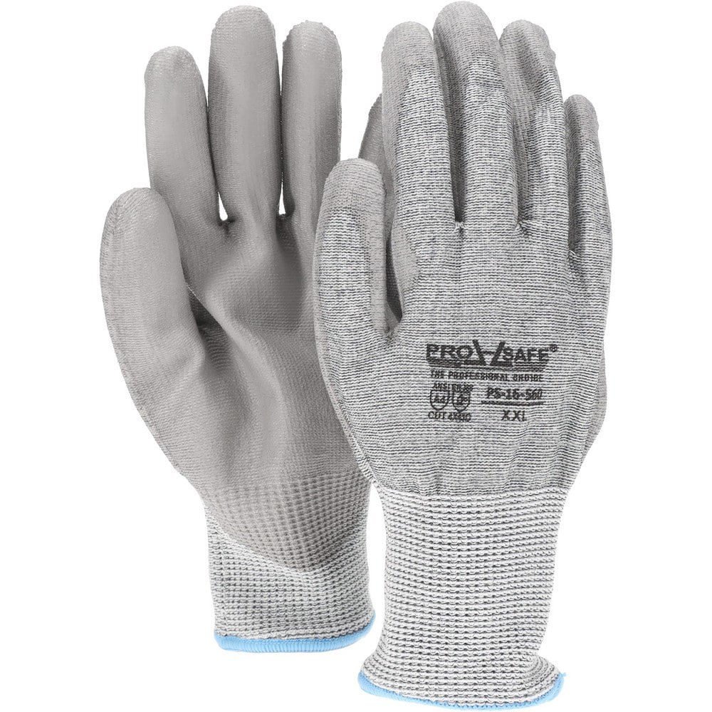 Cut-Resistant Gloves: PRO-SAFE Size 2X-Large, ANSI Cut A4, Polyurethane, Dyneema