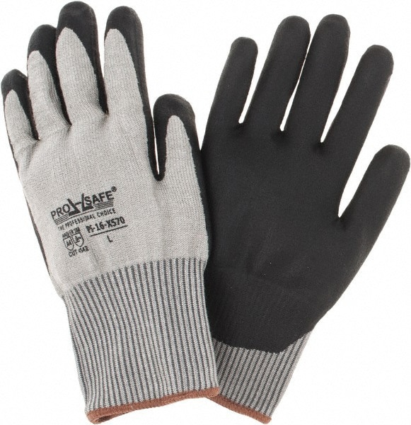 Cut-Resistant Gloves: PRO-SAFE Size Large, ANSI Cut A4, NeoFoam, Dyneema