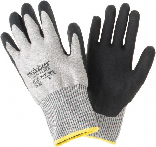 Cut-Resistant Gloves: PRO-SAFE G-Tek PolyKor Xrystal, Size Medium, ANSI Cut A4, NeoFoam, Dyneema