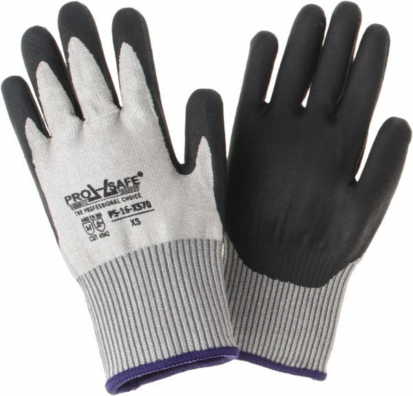 Cut-Resistant Gloves: PRO-SAFE G-Tek PolyKor Xrystal, Size X-Small, ANSI Cut A4, NeoFoam, Dyneema