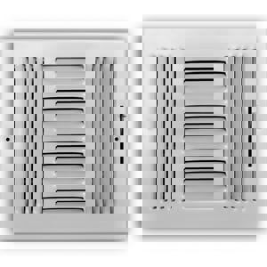 10 x 8 in. Steel 3-way Commercial Ceiling & Sidewall Register in White