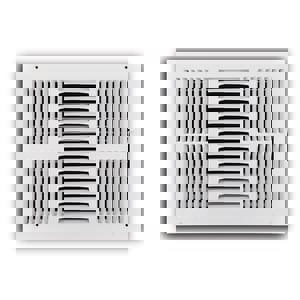 14 x 10 in. Steel 3-way Residential Ceiling & Sidewall Register in White