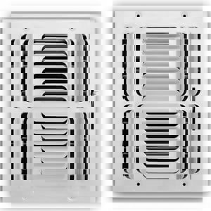 10 x 10 in. Residential Ceiling & Sidewall Register in White 4-way Steel