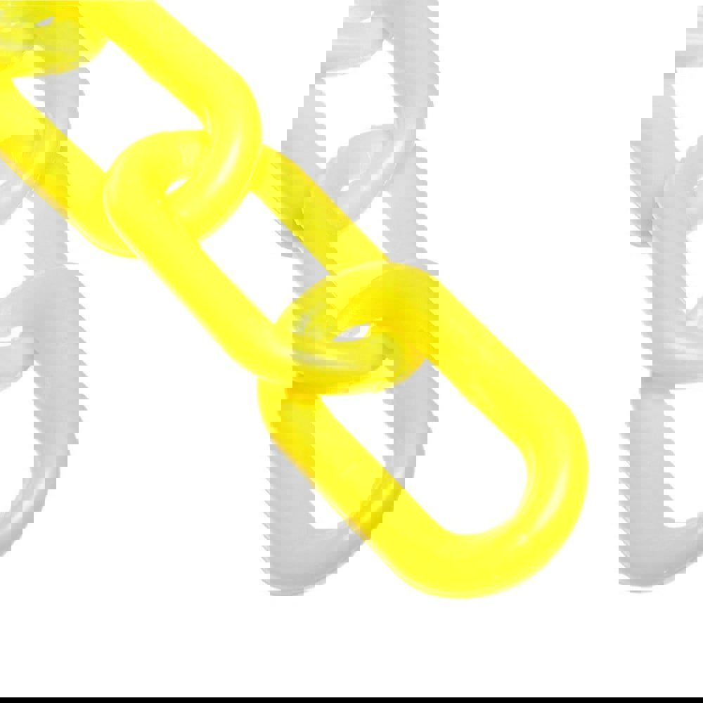 Safety Barrier Chain: Plastic, Yellow, 25' Long, 2