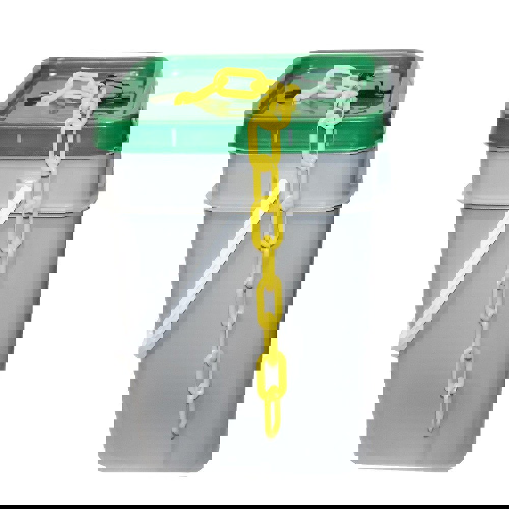 Safety Barrier Chain: Plastic, Yellow, 160' Long, 2