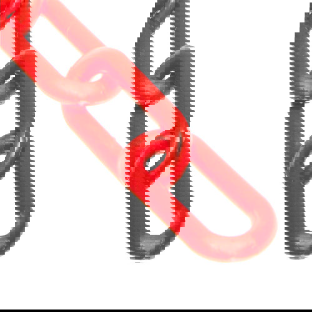 Safety Barrier Chain: Plastic, Red, 25' Long, 2