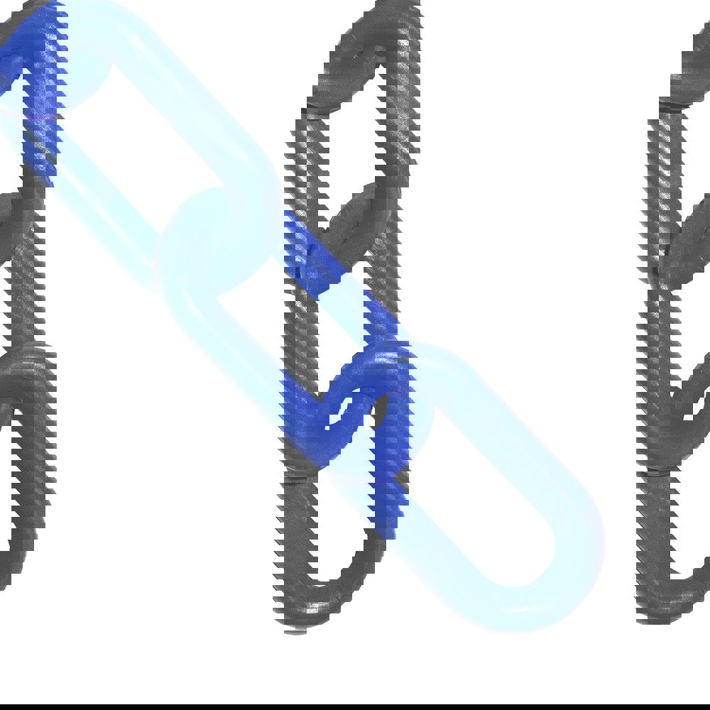 Safety Barrier Chain: Plastic, Blue, 25' Long, 2