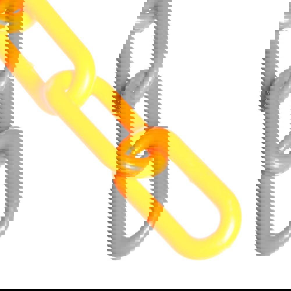Safety Barrier Chain: Plastic, Orange, 25' Long, 2