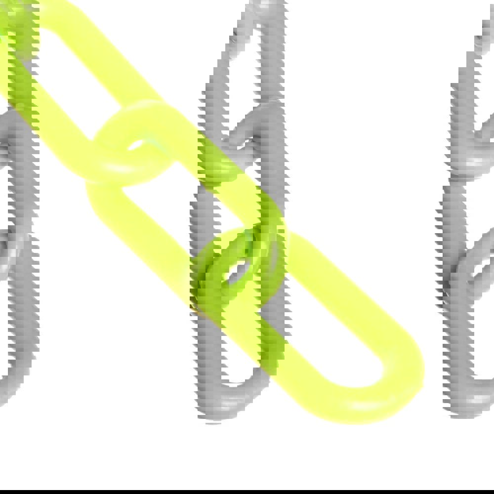 Safety Barrier Chain: Plastic, Safety Green, 100' Long, 2