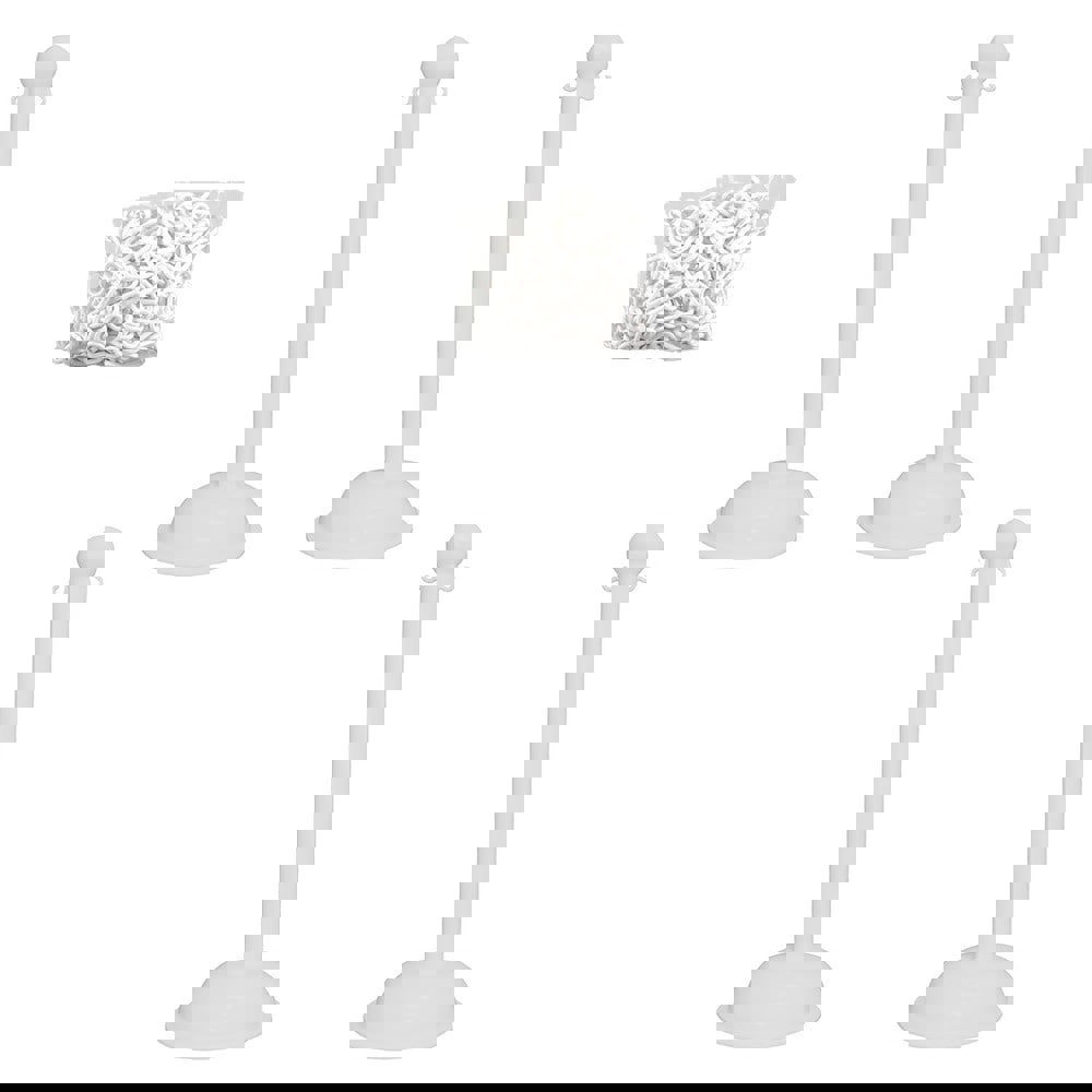 Stanchion & Chain Kit: Plastic, White, 30' Long, 2