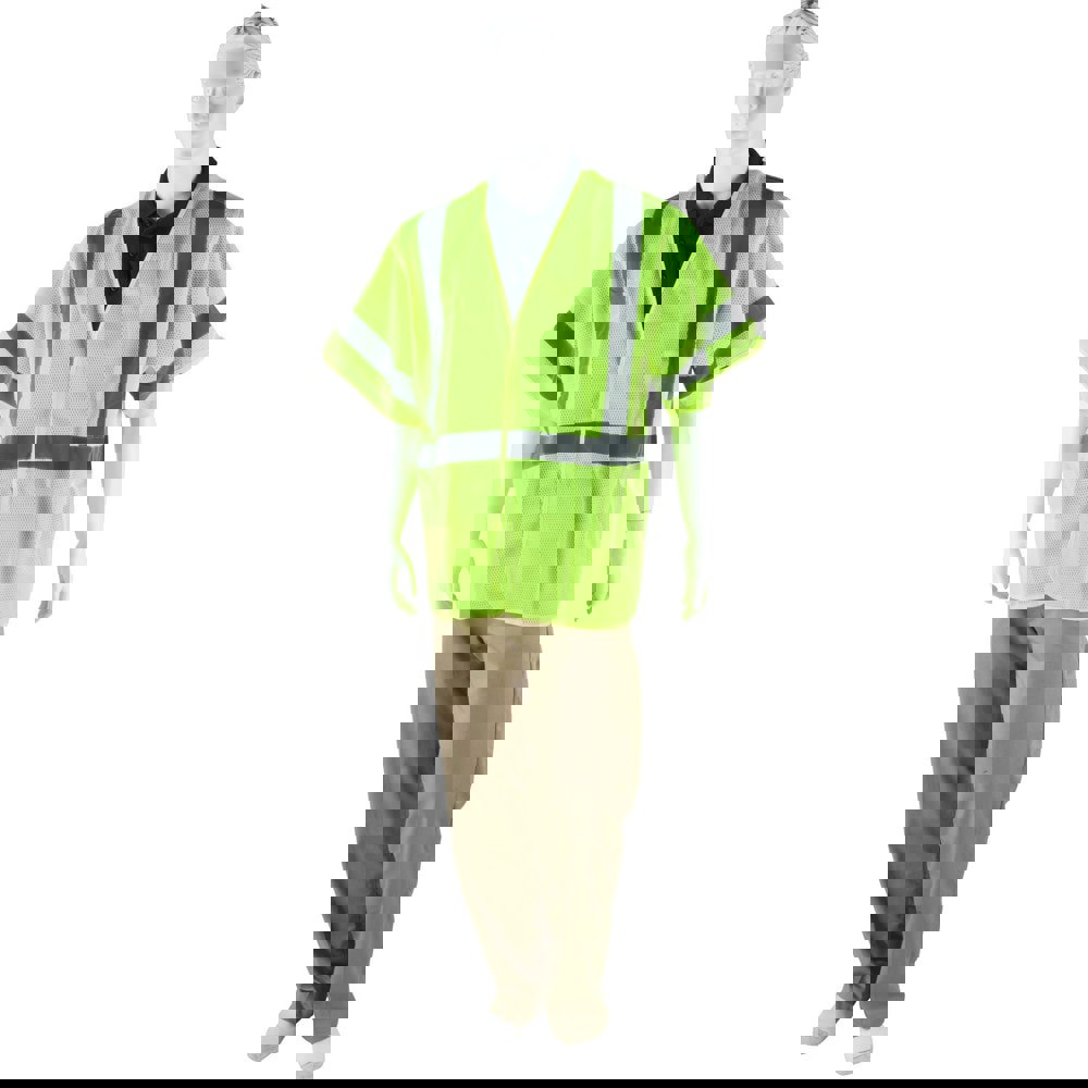 High Visibility Vest: 3X-Large & 4X-Large, Breakaway Vest, ANSI Class 3