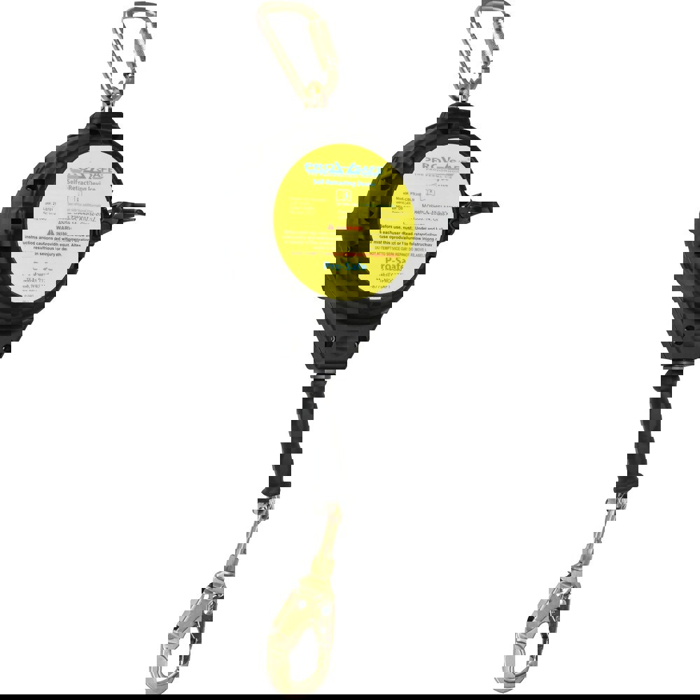 Self-Retracting Lifeline: 310 lb Capacity, Self-Locking Carabiner