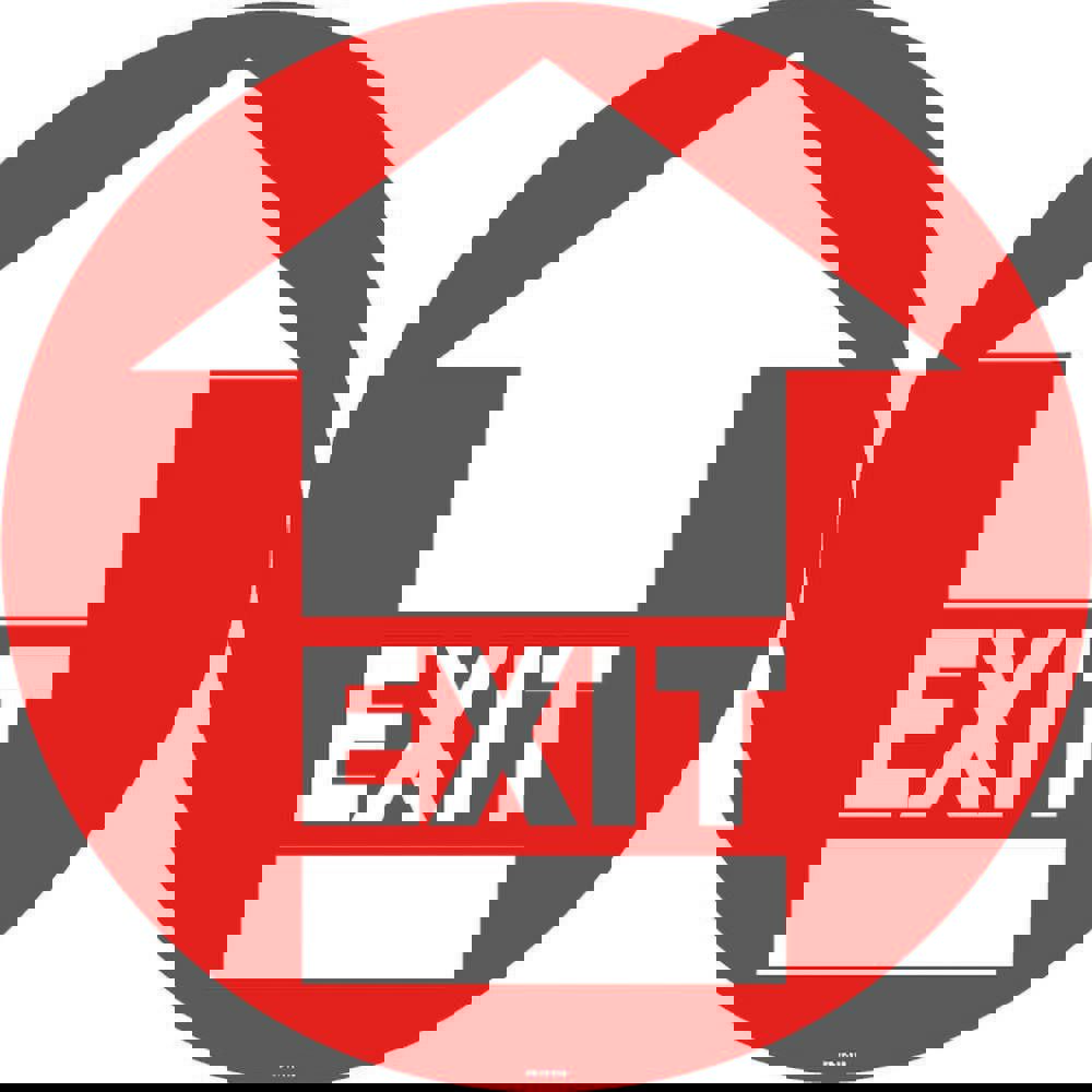 Adhesive Backed Floor Signs; Message Type: Exit, Entrance & Directional ; Message or Graphic: EXIT; ARROW ; Legend: EXIT ; Material: Vinyl ; Legend Color: Red; White ; Color: Red