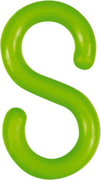Pedestrian Barrier S-Hook: Plastic, Green, Use with Plastic Chain