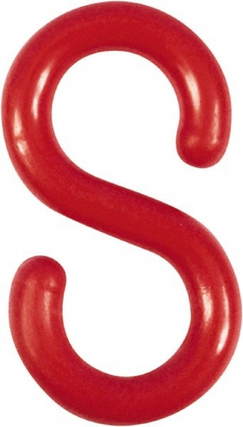 Pedestrian Barrier S-Hook: Plastic, Red, Use with Plastic Chain
