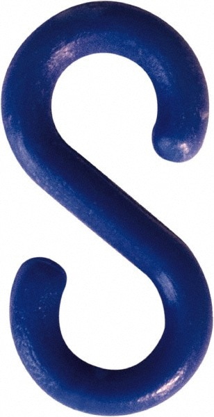 Pedestrian Barrier S-Hook: Plastic, Blue, Use with Plastic Chain