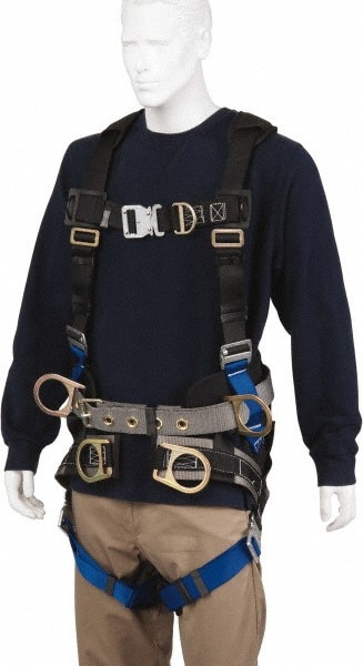 Fall Protection Harnesses: 350 Lb, Construction Style, Size Small, Polyester