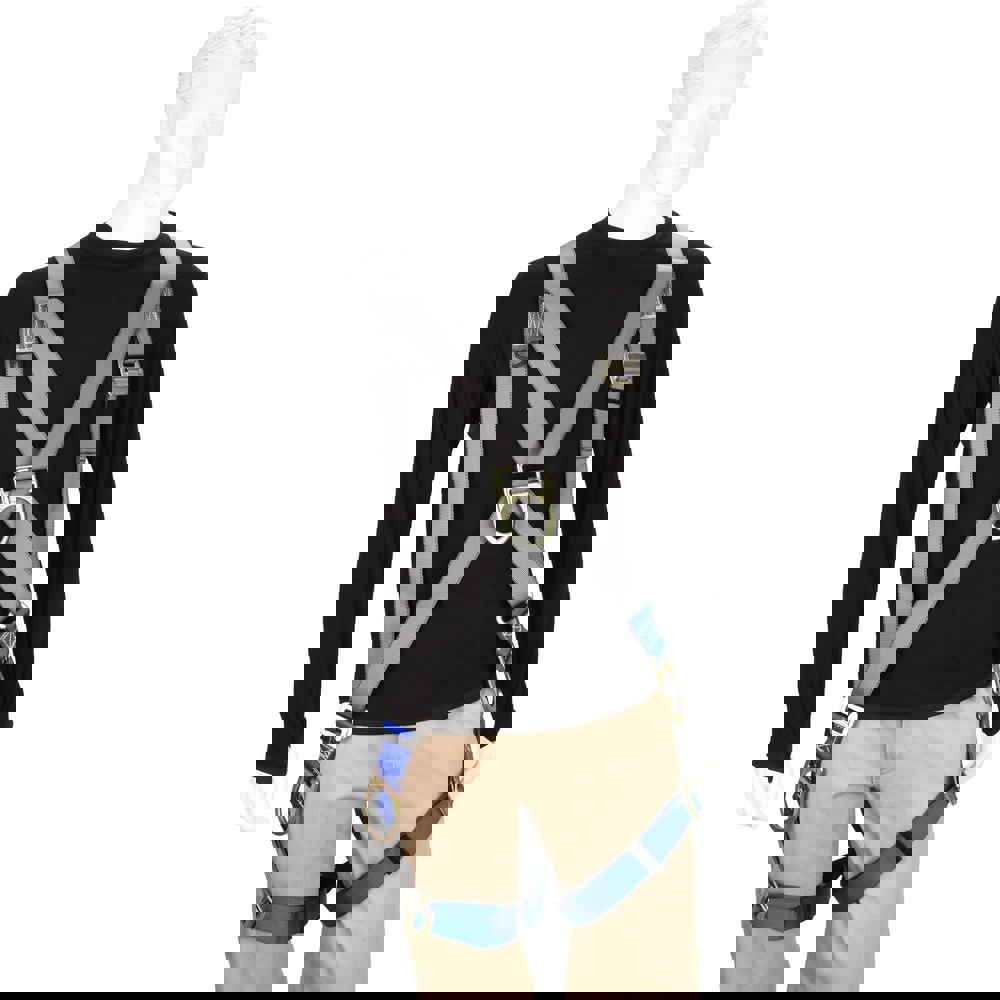 Fall Protection Harnesses: 350 Lb, Cross-Over Style, Size Universal, Polyester