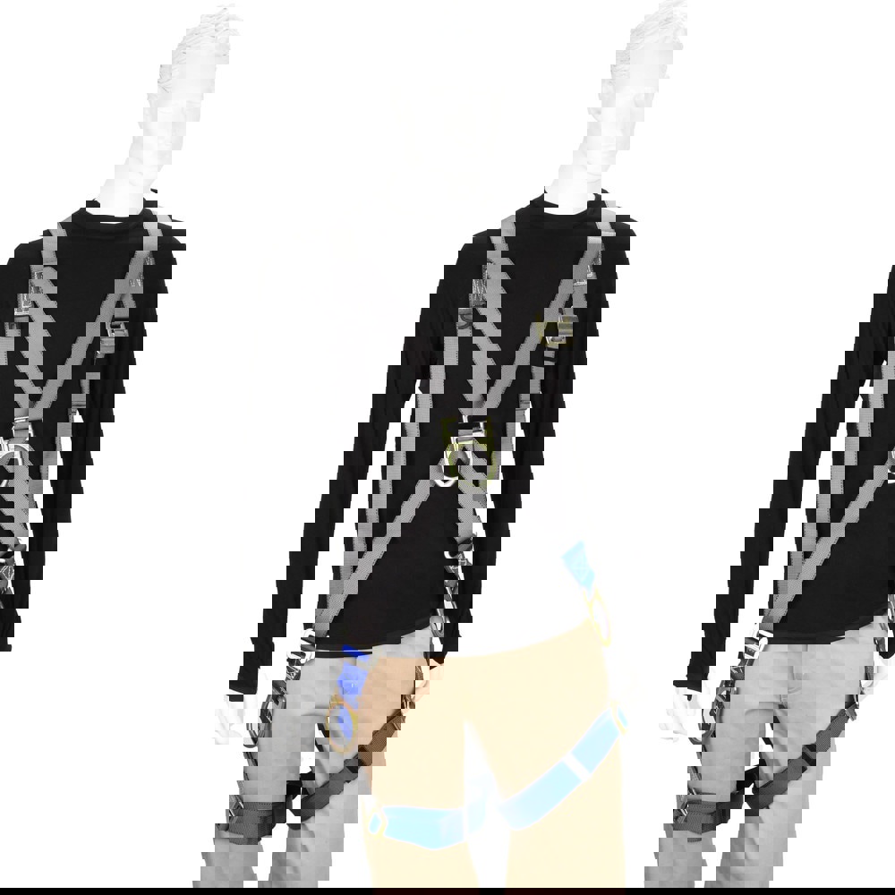 Fall Protection Harnesses: 350 Lb, Cross-Over Style, Size X-Large, Polyester