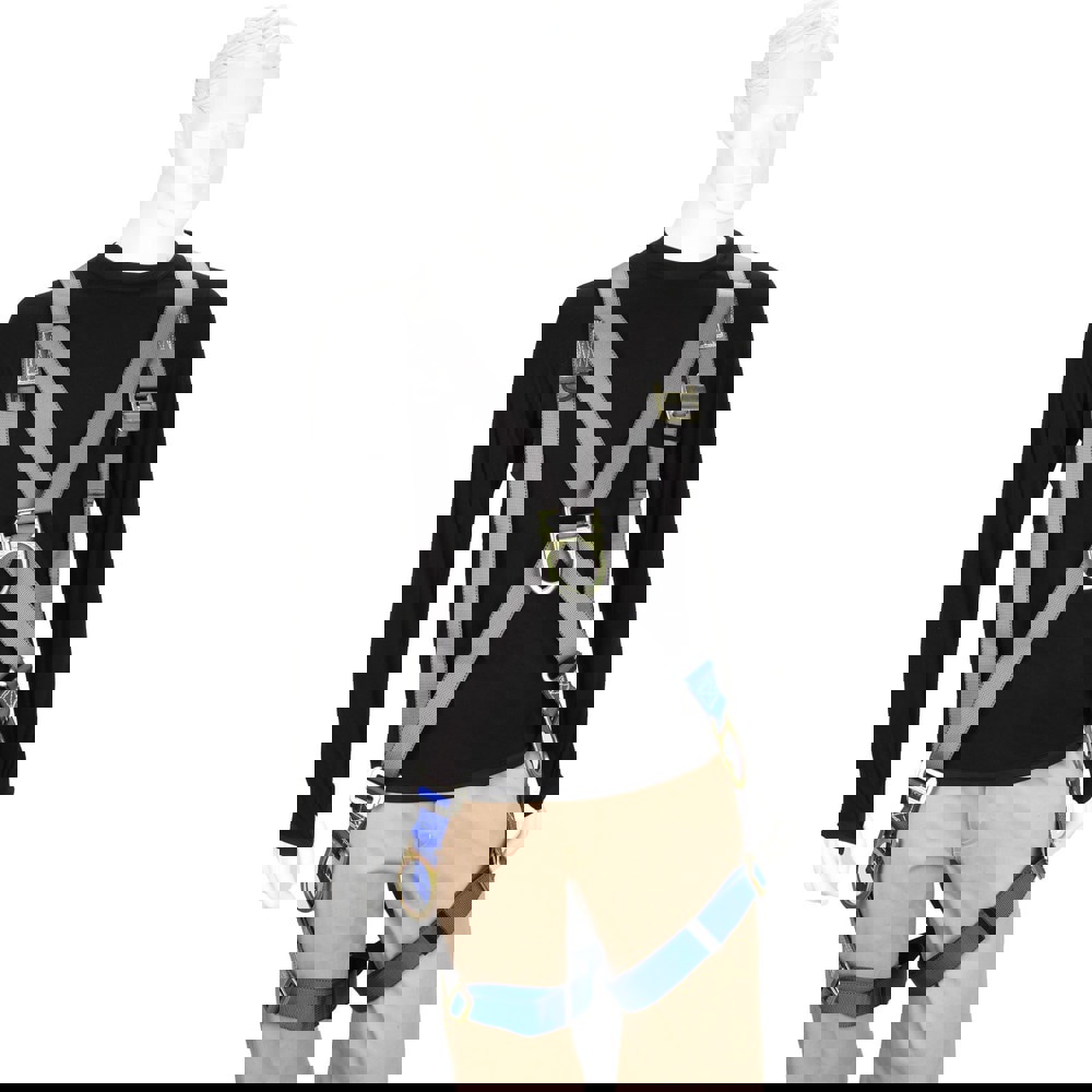 Fall Protection Harnesses: 350 Lb, Cross-Over Style, Size 2X-Large, Polyester