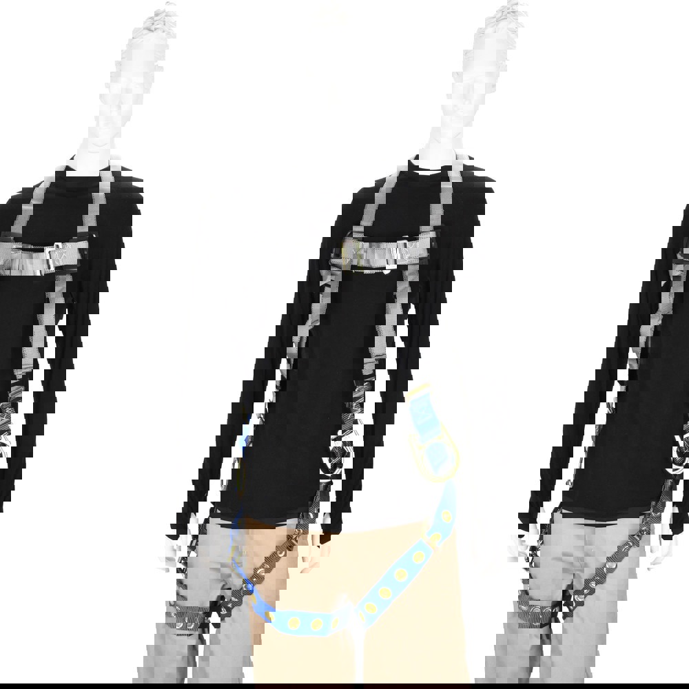 Fall Protection Harnesses: 350 Lb, Back and Side D-Rings Style, Size X-Large, Polyester