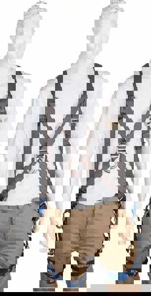 Fall Protection Harnesses: 350 Lb, Cross-Over Style, Size Universal, Polyester