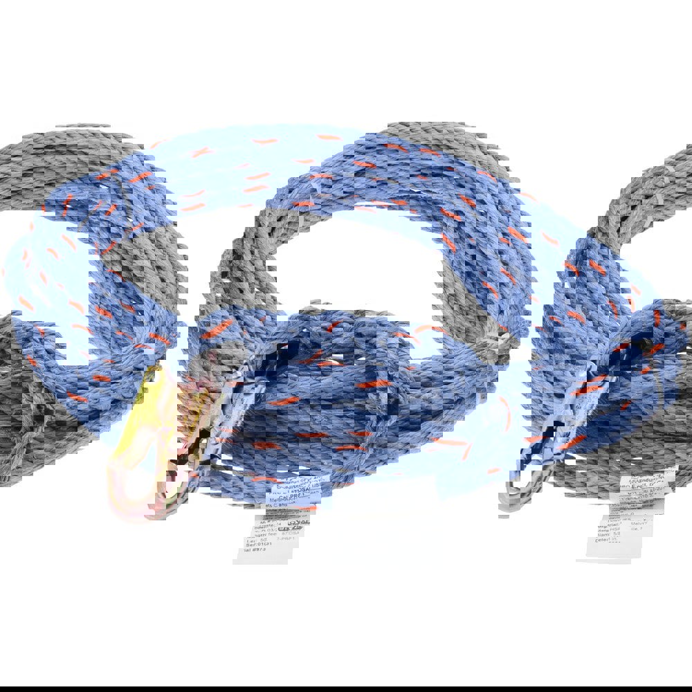 50' Long, 350 Lb Capacity, 1 Leg Locking Snap Hook Harness Lifeline