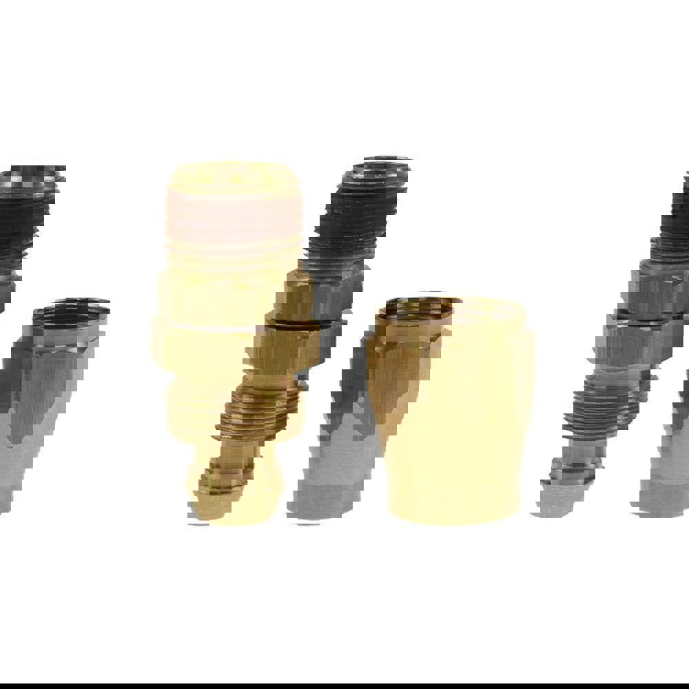 3/8 NPT, Brass Reusable Hose Male Swivel Fitting