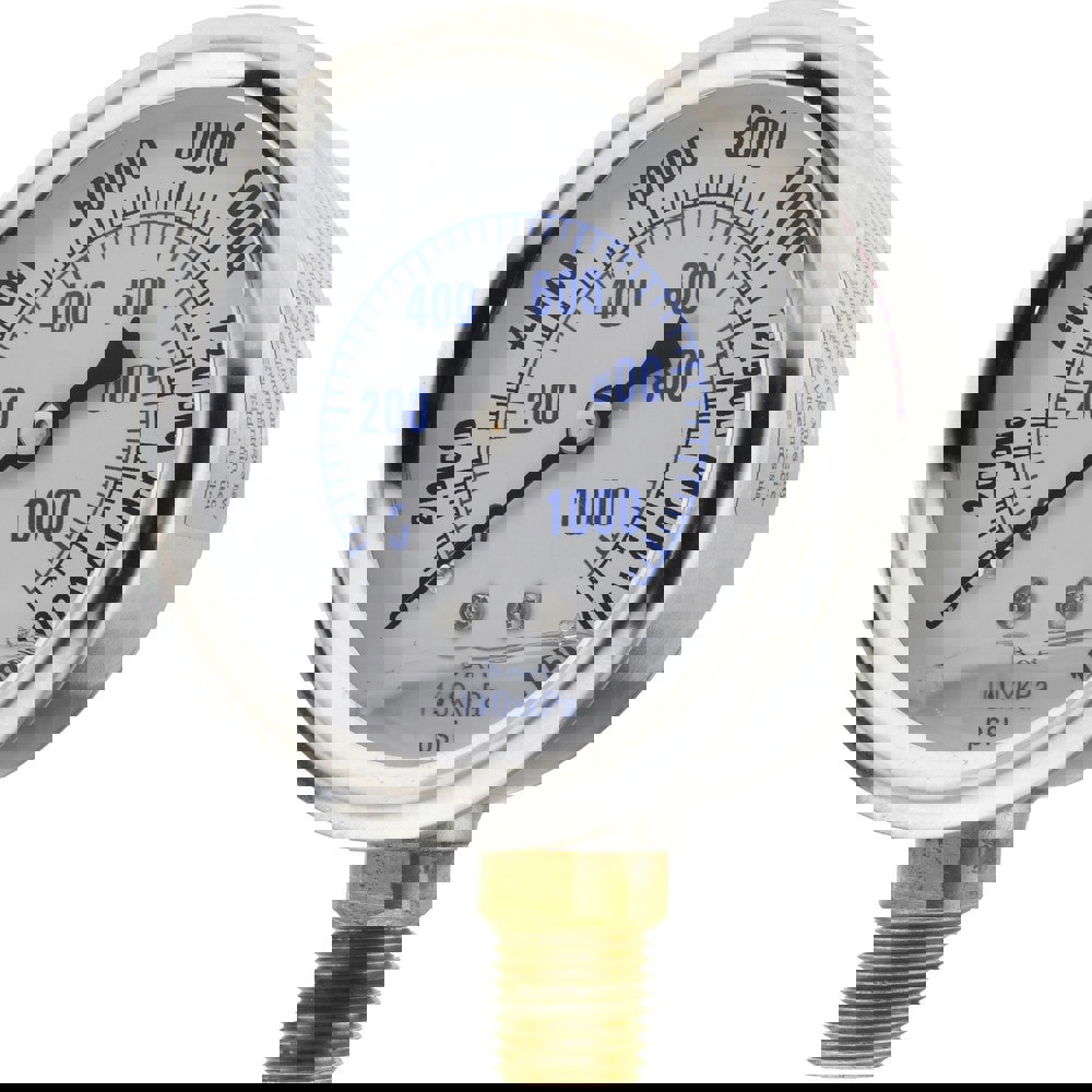 0 - 15,000 psi Liquid-Filled Hydraulic Pressure Gauge