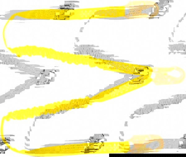 6' Long, 350 Lb Capacity, 2 Leg Locking Snap Hook Harness Shock Absorbing Lanyard