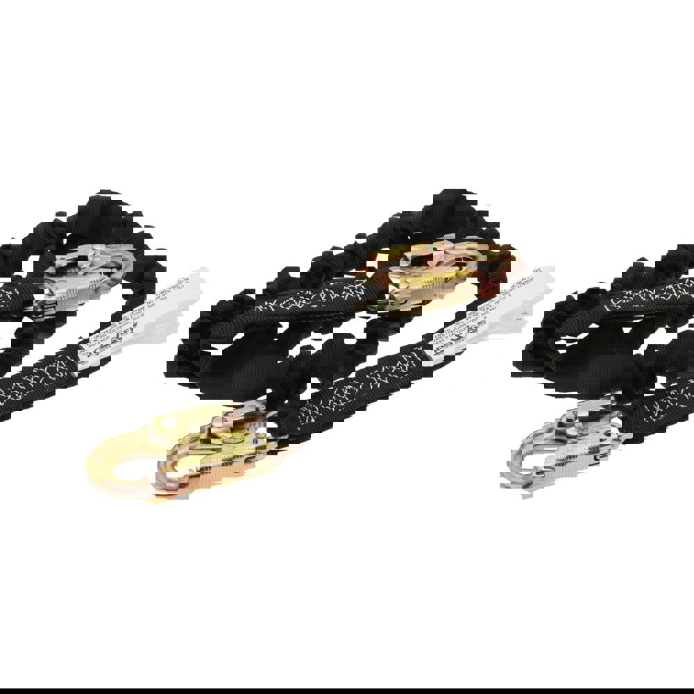 6' Long, 310 Lb Capacity, 1 Leg Locking Snap Hook Harness Shock Absorbing Lanyard