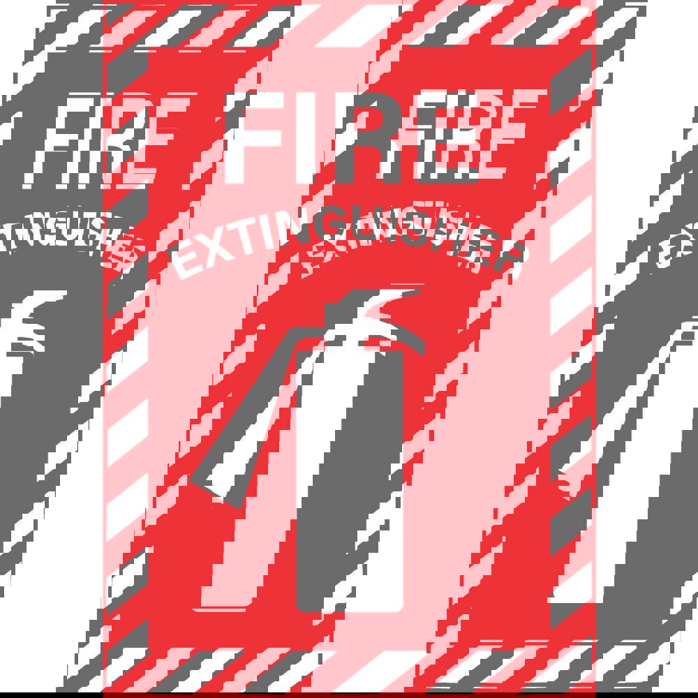 Safety Signs; Family: Fire & Exit Sign ; Sign Type: Exit; Facility; Security & Admittance; Fire; Visitor; Workplace ; Sign Header: None ; Message/Graphic: Message & Graphic ; Graphic Type: Fire Extinguisher ; Reflectivity: Non-Reflective