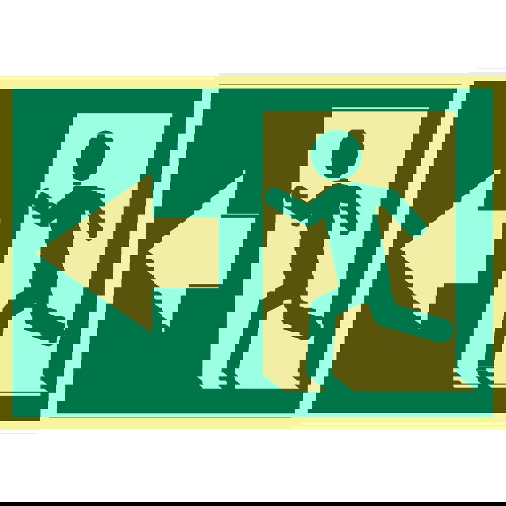 Exit, Facility, Security & Admittance, Fire, Visitor & Workplace Sign: Rectangle, No Header, No Message