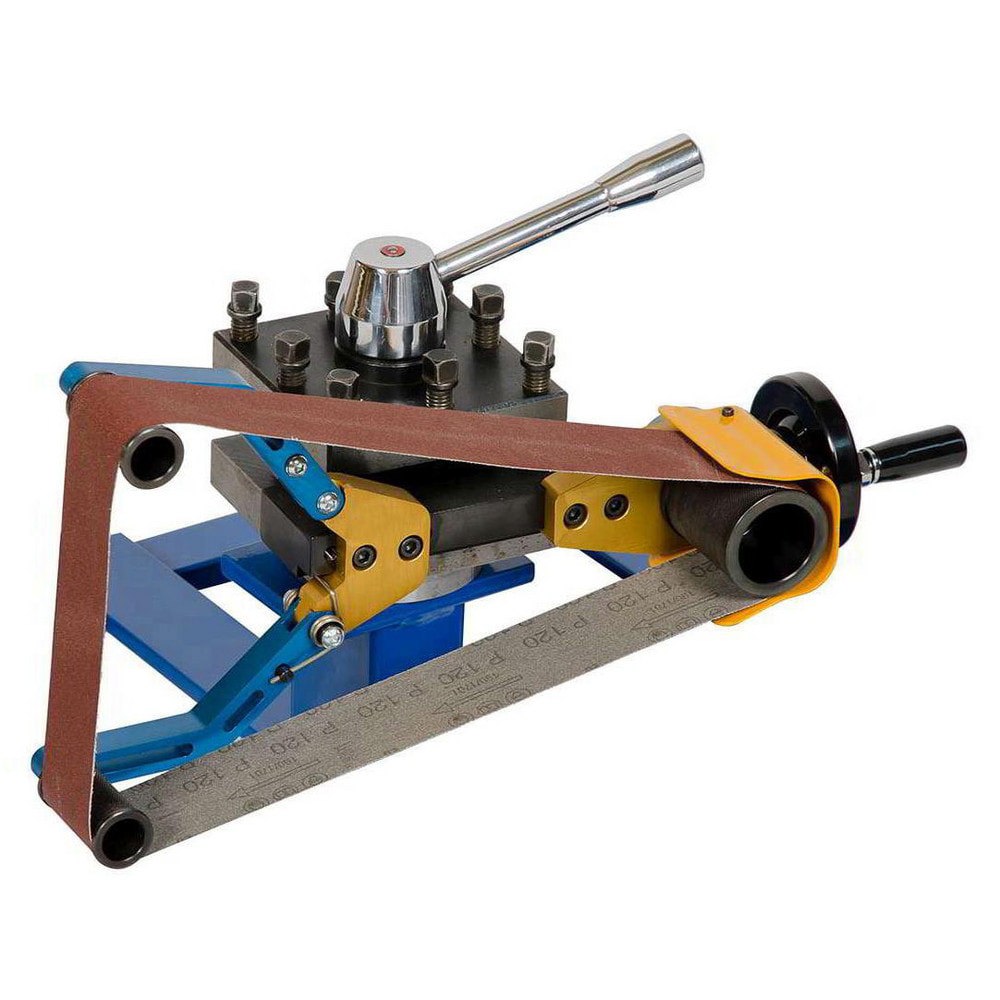 Lathe Tool Post Belt Sander Holder, Toolpost-Mount, Includes 80,120, & 220-Grit Sandpaper, Manual Handwheel Turning, For 2