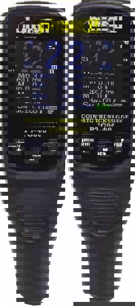Coating Thickness Gages; Maximum Thickness Measurement (mil): 50.00; Minimum Thickness Measurement (mil): 0.10; For Use With: Non-Ferrous Base; Ferrous Base; Display Type: Color LCD; Accuracy (mil): +/-3%+0.1 mil; Accuracy (mm): +/-3%+0.1 mil; +/- 3% + 25