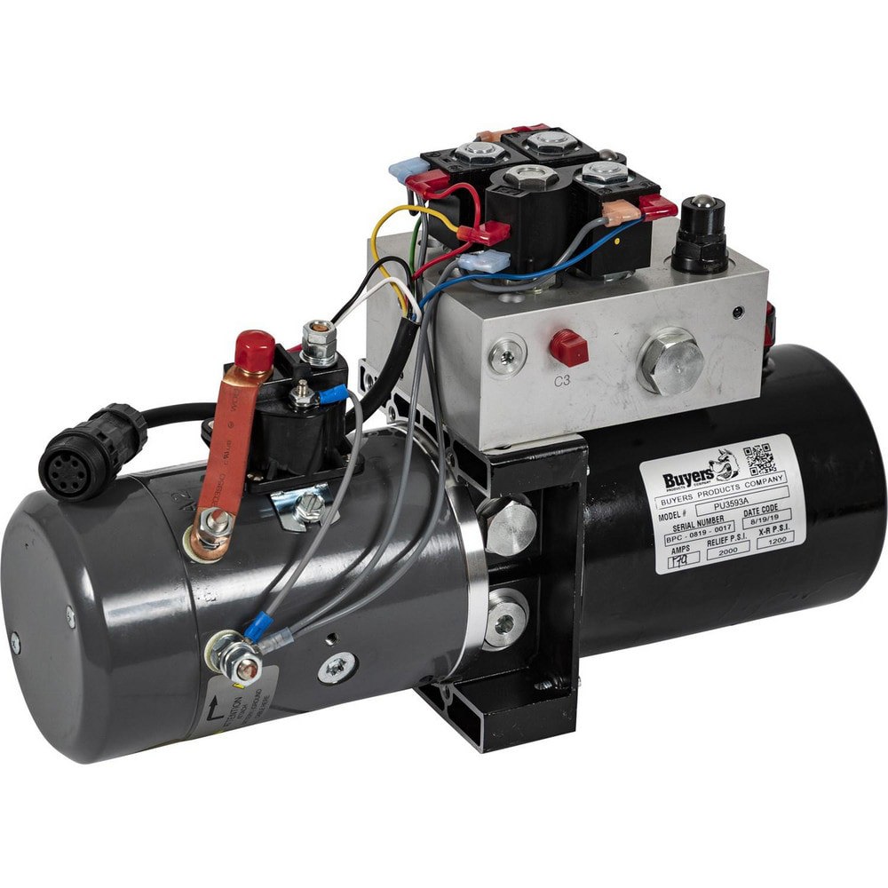 Hydraulic Power Units; Maximum Working Pressure: 2000.000psi ; Maximum Flow Rate: 0.0GPM ; Tank Capacity: 0.32gal ; Voltage: 12.00V ; Phase: None ; Overall Length: 14.84in