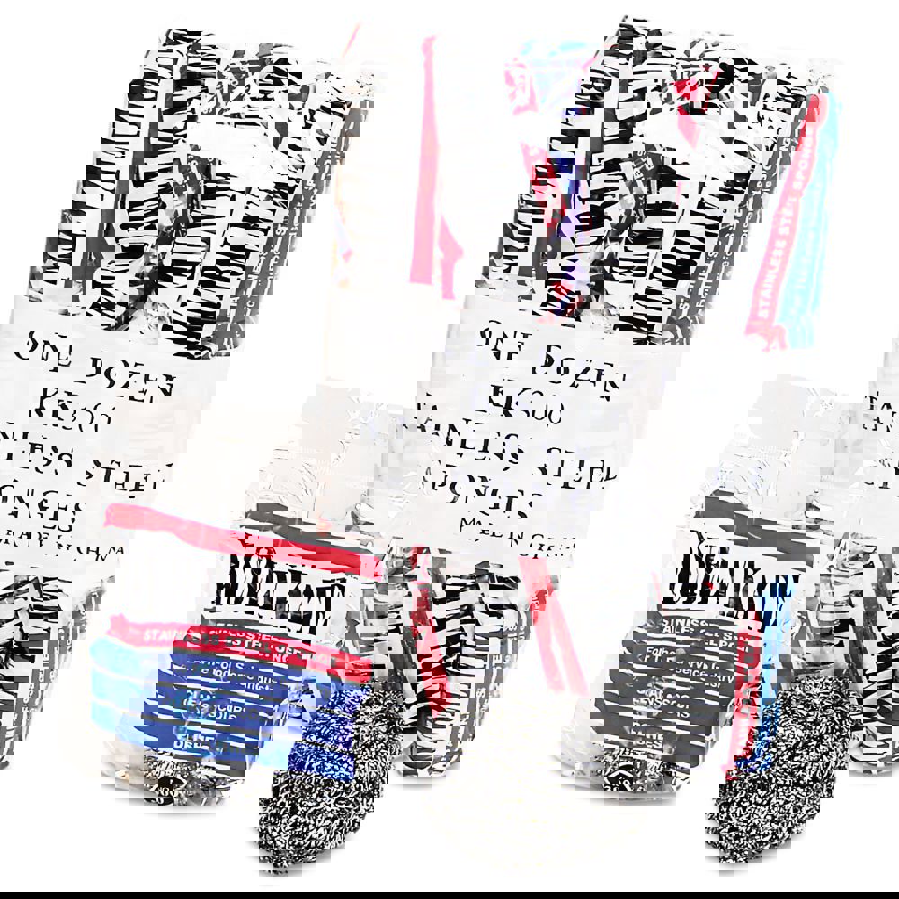 SPONGE,STST SCRUBR,12/PK