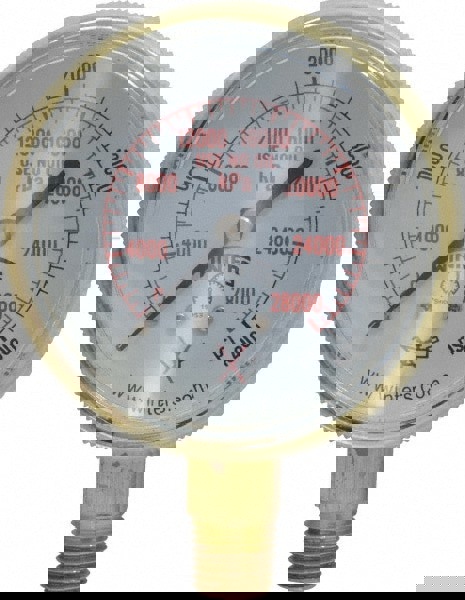 1/4 Inch NPT, 3,000 Max psi, Brass Case Cylinder Pressure Gauge