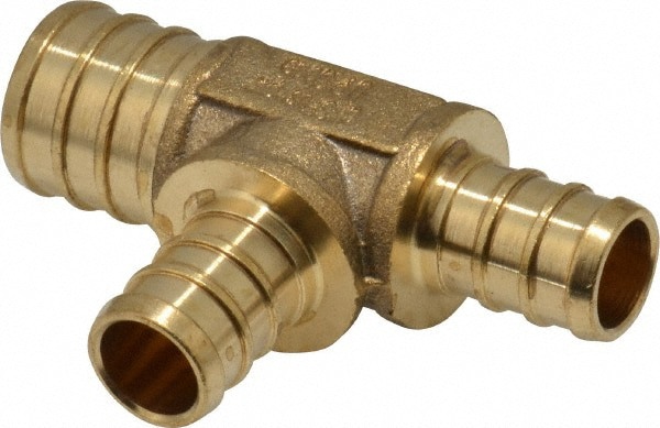 Barbed Tube Insert Tee: 3/4 x 1/2 x 1/2