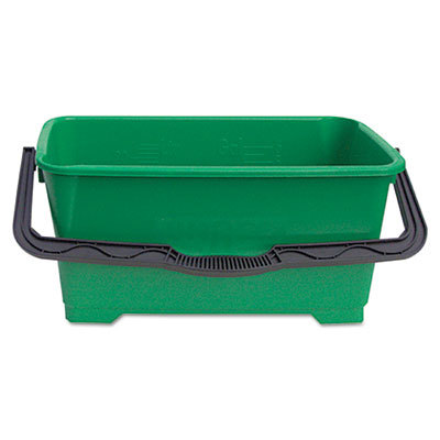 6 Gal, Plastic Rectangular Green Single Pail with Pour Spout