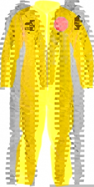 Disposable Coveralls: Size 2X-Large, 2.5 oz, PE Film, Zipper Closure