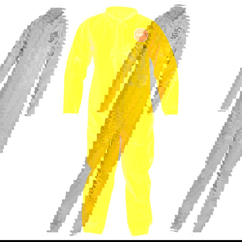 Disposable Coveralls: Size Medium, 2.5 oz, PE Film, Zipper Closure