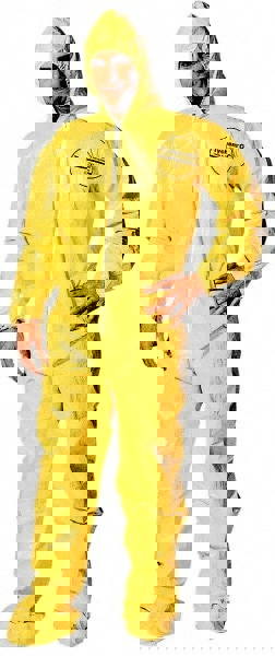 Disposable Coveralls: Size 3X-Large, 2.5 oz, PE Film, Zipper Closure