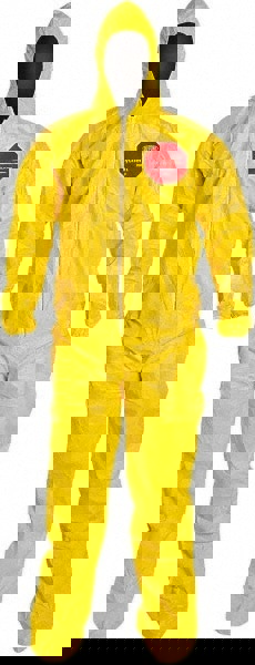 Disposable Coveralls: Size X-Large, 2.5 oz, PE Film, Zipper Closure