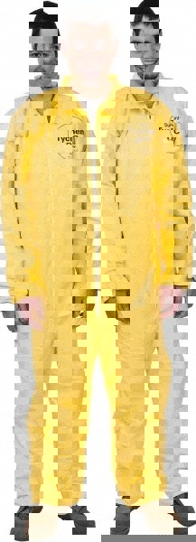 Disposable Coveralls: Size 3X-Large, 2.5 oz, PE Film, Zipper Closure