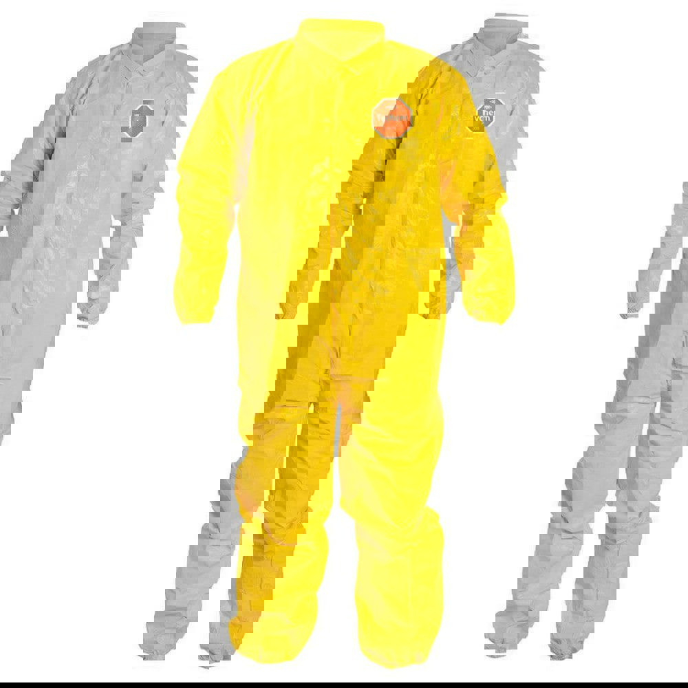 Disposable Coveralls: Size 4X-Large, 2.5 oz, PE Film, Zipper Closure